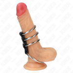 KINK – 4 METAL PENIS RINGS 3.7 CM TO 5 CM CONNECTED BY LEATHER Accessories for the penis | SEX Shop Ireland 8