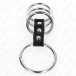 KINK – 4 METAL PENIS RINGS 3.7 CM TO 5 CM CONNECTED BY LEATHER Accessories for the penis | SEX Shop Ireland 10