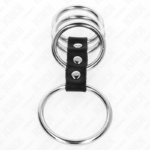 KINK – 4 METAL PENIS RINGS 3.7 CM TO 5 CM CONNECTED BY LEATHER Accessories for the penis | SEX Shop Ireland 10