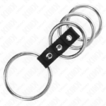 KINK – 4 METAL PENIS RINGS 3.7 CM TO 5 CM CONNECTED BY LEATHER Accessories for the penis | SEX Shop Ireland 11