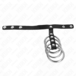 KINK – 4 METAL PENIS RINGS 3.8 CM CONNECTED WITH LEATHER STRAP 22 X 1.5 CM AND PRESSURE CLOSURE BDSM / Cock Rings Metal | SEX Shop Ireland 10