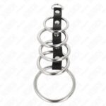 KINK – 5 METAL PENIS RINGS 3.2 CM TO 5 CM CONNECTED BY LEATHER Accessories for the penis | SEX Shop Ireland 10