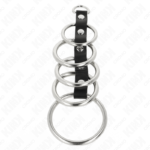 KINK – 5 METAL PENIS RINGS 3.2 CM TO 5 CM CONNECTED BY LEATHER Accessories for the penis | SEX Shop Ireland 10