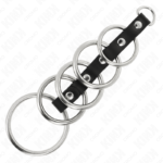 KINK – 5 METAL PENIS RINGS 3.2 CM TO 5 CM CONNECTED BY LEATHER Accessories for the penis | SEX Shop Ireland 11