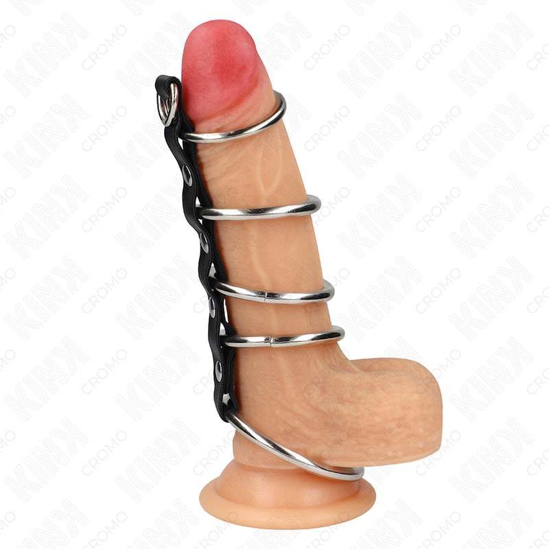 KINK – 5 METAL PENIS RINGS 3.2 CM TO 5 CM CONNECTED BY LEATHER Accessories for the penis | SEX Shop Ireland 4 KINK – 5 METAL PENIS RINGS 3.2 CM TO 5 CM CONNECTED BY LEATHER Accessories for the penis | SEX Shop Ireland 4