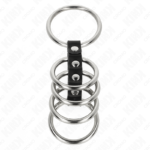 KINK – 5 PENIS RINGS 3.7 CM TO 5 CM METAL CONNECTED BY LEATHER BDSM / Cock Rings Metal | SEX Shop Ireland 10