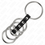 KINK – 5 PENIS RINGS 3.7 CM TO 5 CM METAL CONNECTED BY LEATHER BDSM / Cock Rings Metal | SEX Shop Ireland 11