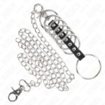 KINK – 7 METAL PENIS RINGS 3.8 CM TO 5 CM CONNECTED WITH LEATHER AND METAL CHAIN 100 CM Accessories for the penis | SEX Shop Ireland 11