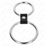 KINK – DOUBLE METAL PENIS RING 3.7 CM TO 5 CM CONNECTED BY LEATHER STRAP MODEL 1 BDSM / Cock Rings Metal | SEX Shop Ireland 10