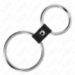 KINK – DOUBLE METAL PENIS RING 3.7 CM TO 5 CM CONNECTED BY LEATHER STRAP MODEL 1 BDSM / Cock Rings Metal | SEX Shop Ireland 11