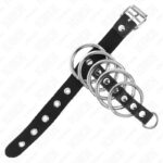 KINK – LEATHER PENIS RING WITH LOCK STRAP 21 X 2 CM AND 5 METAL RINGS FROM 3 CM TO 4 CM Accessories for the penis | SEX Shop Ireland 12