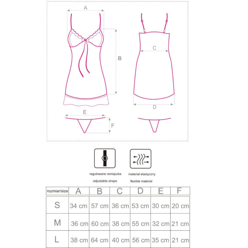 LIVCO CORSETTI FASHION – HYEONA 1710 BABYDOLL + THONG ROSE S Babydoll Lingerie | SEX Shop Ireland 8