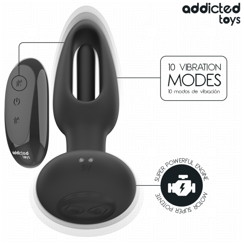 ADDICTED TOYS – ANAL PLUG WITH VIBRATING TONGUE AND REMOTE CONTROL Anal Sex Toys | SEX Shop Ireland 8