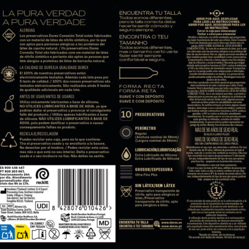 DUREX – TOTAL CONNECTION XL ULTRA FINE PLUS LATEX FREE 10 UNITS Condom Packs (4 to 24) | SEX Shop Ireland 8