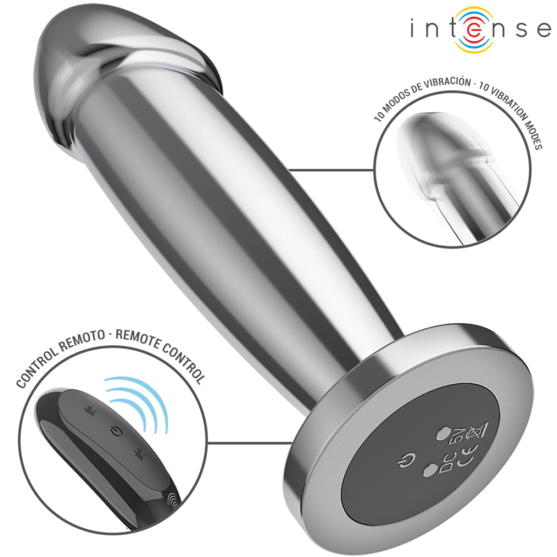INTENSE – ANAL PLUG 10 VIBRATIONS METAL DILDO WITH REMOTE CONTROL M Anal Dildo | SEX Shop Ireland 5