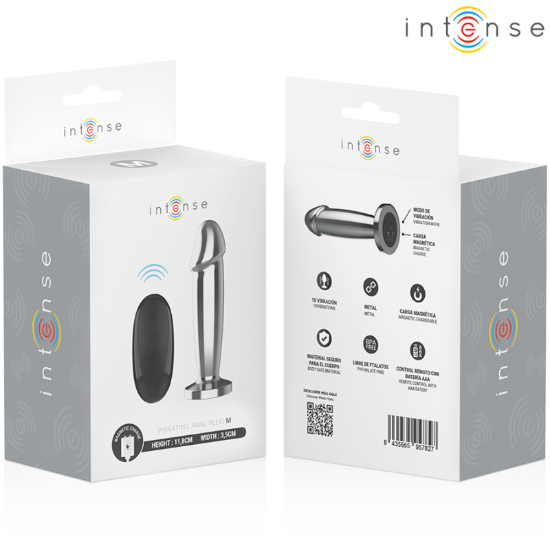 INTENSE – ANAL PLUG 10 VIBRATIONS METAL DILDO WITH REMOTE CONTROL M Anal Dildo | SEX Shop Ireland 10