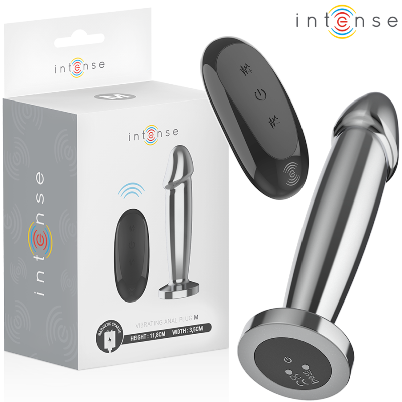 INTENSE – ANAL PLUG 10 VIBRATIONS METAL DILDO WITH REMOTE CONTROL M Anal Dildo | SEX Shop Ireland 4