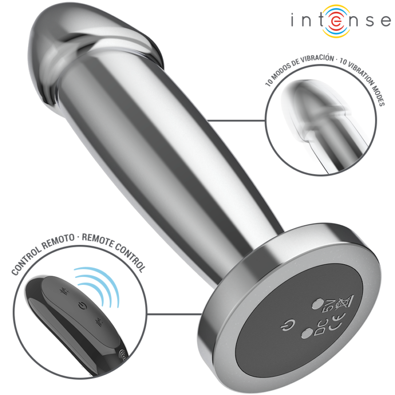 INTENSE – ANAL PLUG 10 VIBRATIONS METAL DILDO WITH REMOTE CONTROL S Anal Dildo | SEX Shop Ireland 6