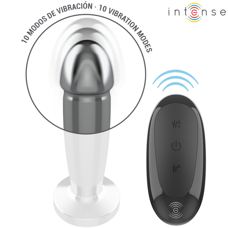 INTENSE – ANAL PLUG 10 VIBRATIONS METAL DILDO WITH REMOTE CONTROL S Anal Dildo | SEX Shop Ireland 7