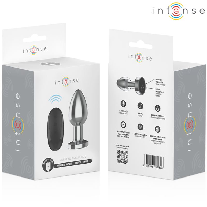 INTENSE – ANAL PLUG 10 VIBRATIONS METAL WITH REMOTE CONTROL L Anal Dildo | SEX Shop Ireland 10