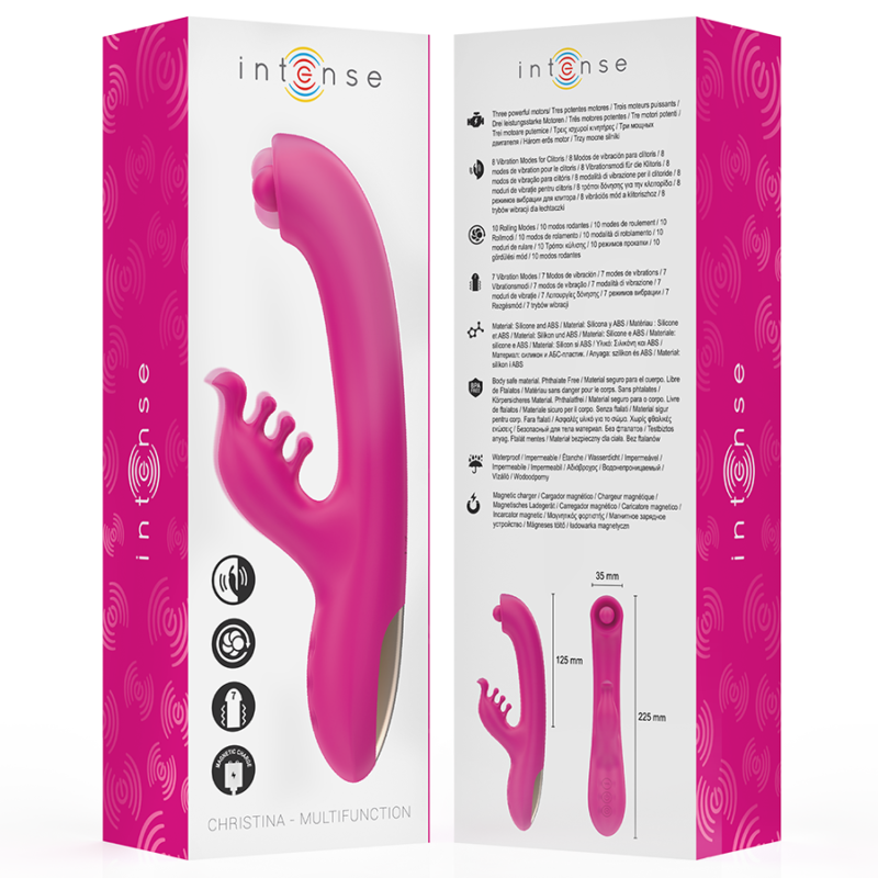 INTENSE – CHRISTINA MULTIFUNCTION RABBIT VIBRATOR 22.5 CM PINK Rabbit Vibrators | SEX Shop Ireland 11