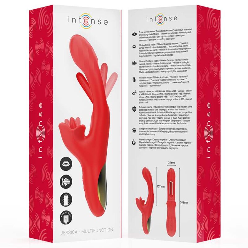 INTENSE – JESSICA MULTIFUNCTION VIBRATOR CLITORIS STIMULATION 24.8 CM RED Rabbit Vibrators | SEX Shop Ireland 11