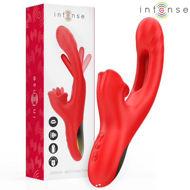 INTENSE – JESSICA MULTIFUNCTION VIBRATOR CLITORIS STIMULATION 24.8 CM RED Rabbit Vibrators | SEX Shop Ireland 4