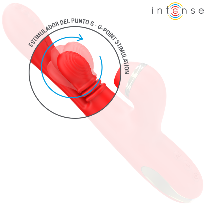 INTENSE – KATY MULTIFUNCTION CLITORIS STIMULATOR 4 INTERCHANGEABLE HEADS RED Rabbit Vibrators | SEX Shop Ireland 8