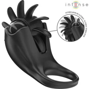 INTENSE – MABEL VIBRATING RING 10 VIBRATIONS WITH CLITORIS STIMULATOR BLACK Cock Rings | SEXstore.ie