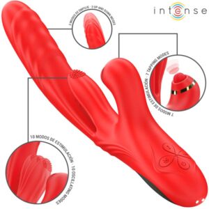 INTENSE – ROSALIA MULTIFUNCTION VIBRATOR 3 IN 1 RED Rabbit Vibrators | SEX Shop Ireland 3