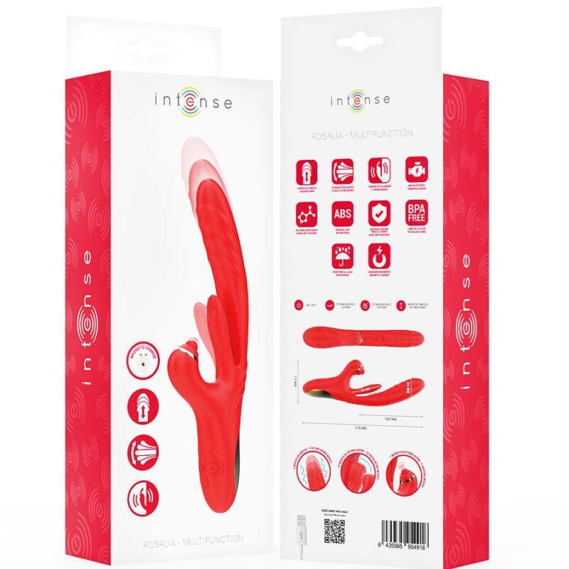 INTENSE – ROSALIA MULTIFUNCTION VIBRATOR 3 IN 1 RED Rabbit Vibrators | SEX Shop Ireland 11