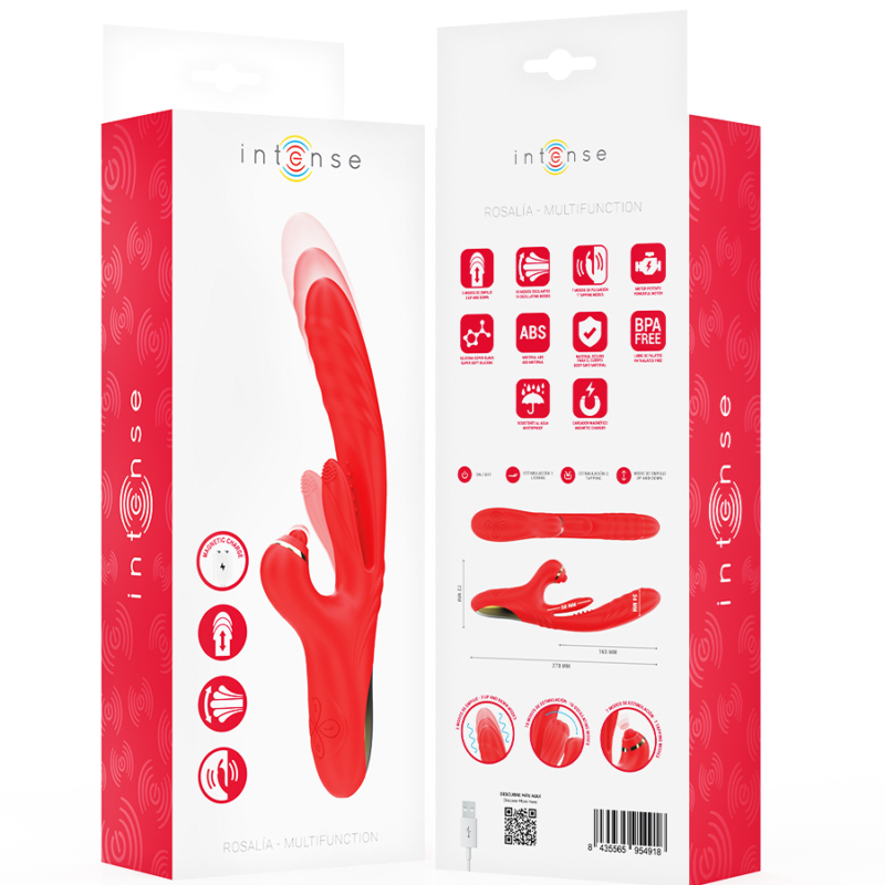 INTENSE – ROSALIA MULTIFUNCTION VIBRATOR 3 IN 1 RED Rabbit Vibrators | SEX Shop Ireland 11