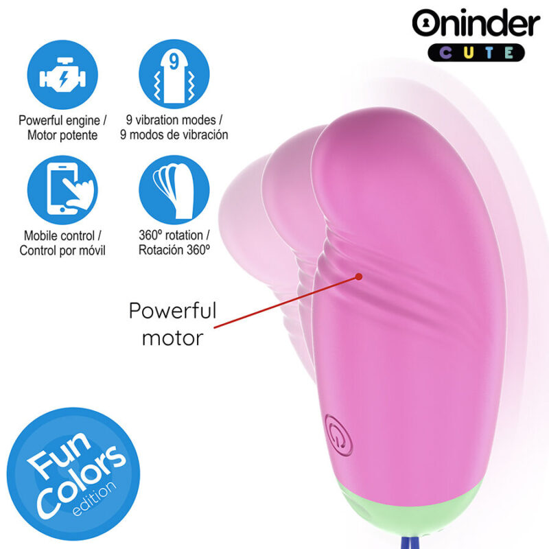 ONINDER CUTE – LOVE PLEASURE VIBRO-ROTATING EGG 360 SILICONE – FREE WORLDWIDE APP Balls, eggs and bullets | SEX Shop Ireland 7