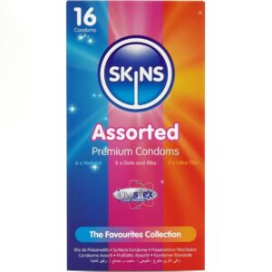 SKINS – ASSORTED PREMIUM CONDOMS PACK 16 All Condom Box Sizes | SEX Shop Ireland
