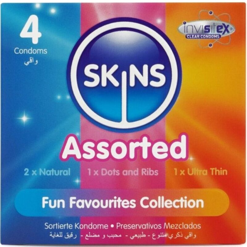 SKINS – ASSORTED PREMIUM CONDOMS PACK 4 All Condom Box Sizes | SEX Shop Ireland 4