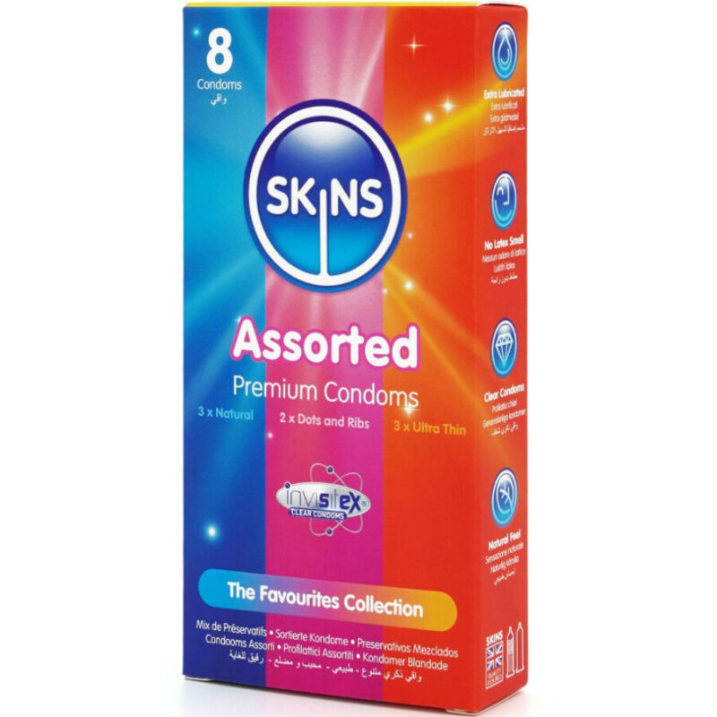 SKINS – ASSORTED PREMIUM CONDOMS PACK 8 All Condom Box Sizes | SEX Shop Ireland 5