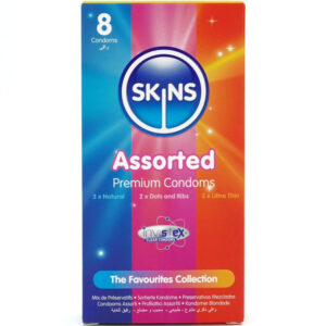 SKINS – ASSORTED PREMIUM CONDOMS PACK 8 All Condom Box Sizes | SEX Shop Ireland