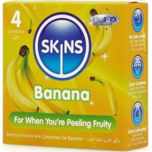 SKINS – BANANA PREMIUM CONDOMS PACK 4 All Condom Box Sizes | SEX Shop Ireland 3