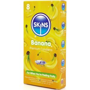 SKINS – BANANA PREMIUM CONDOMS PACK 8 All Condom Box Sizes | SEX Shop Ireland 3