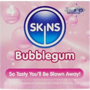 SKINS – BUBBLEGUM PREMIUM CONDOMS PACK 4 All Condom Box Sizes | SEX Shop Ireland