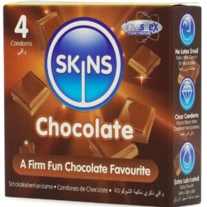 SKINS – CHOCOLATE PREMIUM CONDOMS PACK 4 All Condom Box Sizes | SEX Shop Ireland 3