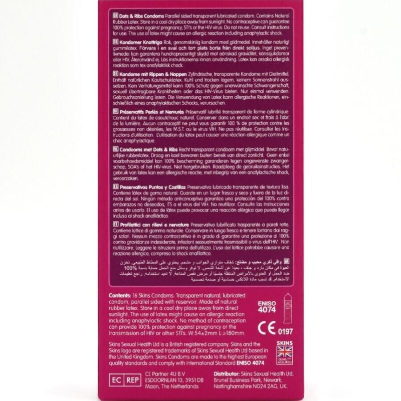 SKINS – DOTS & RIBS PREMIUM CONDOMS PACK 16 All Condom Box Sizes | SEX Shop Ireland 7