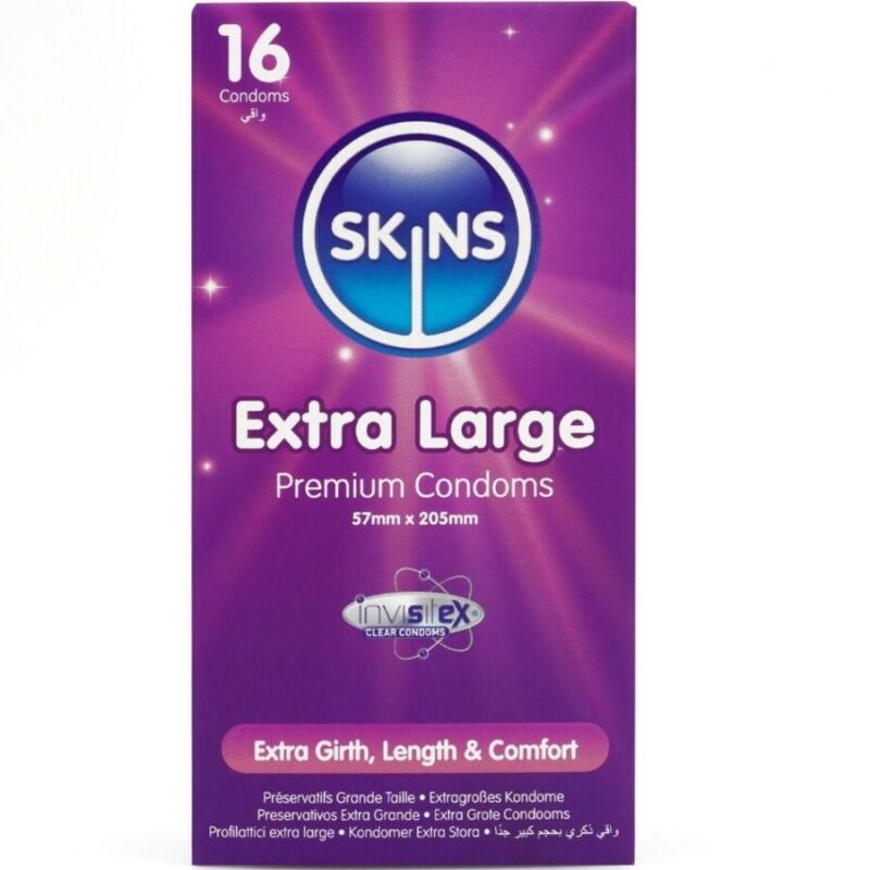SKINS – EXTRA LARGE PREMIUM CONDOMS PACK 16 All Condom Box Sizes | SEX Shop Ireland 4
