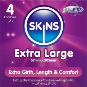 SKINS – EXTRA LARGE PREMIUM CONDOMS PACK 4 All Condom Box Sizes | SEX Shop Ireland