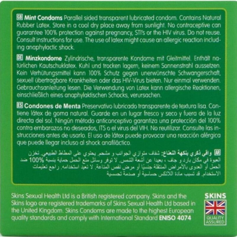 SKINS – MINT PREMIUM CONDOMS PACK 4 All Condom Box Sizes | SEX Shop Ireland 7