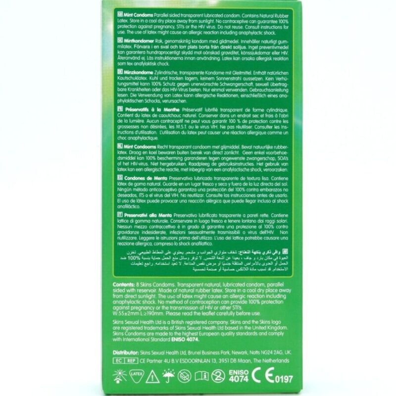 SKINS – MINT PREMIUM CONDOMS PACK 8 All Condom Box Sizes | SEX Shop Ireland 7