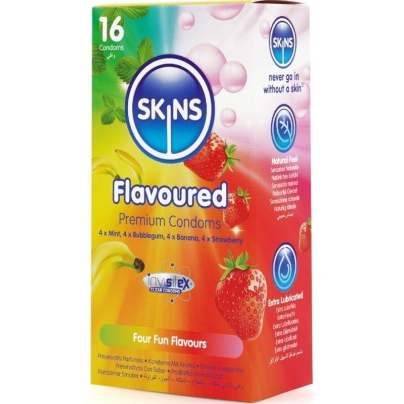 SKINS – MULTI FLAVORS PREMIUM CONDOMS PACK 16 All Condom Box Sizes | SEX Shop Ireland 5