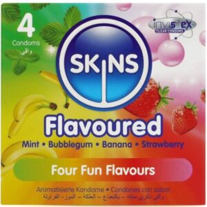 SKINS – MULTI FLAVORS PREMIUM CONDOMS PACK 4 All Condom Box Sizes | SEX Shop Ireland