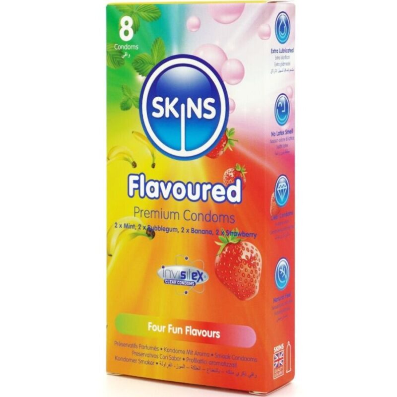 SKINS – MULTI FLAVORS PREMIUM CONDOMS PACK 8 All Condom Box Sizes | SEX Shop Ireland 5