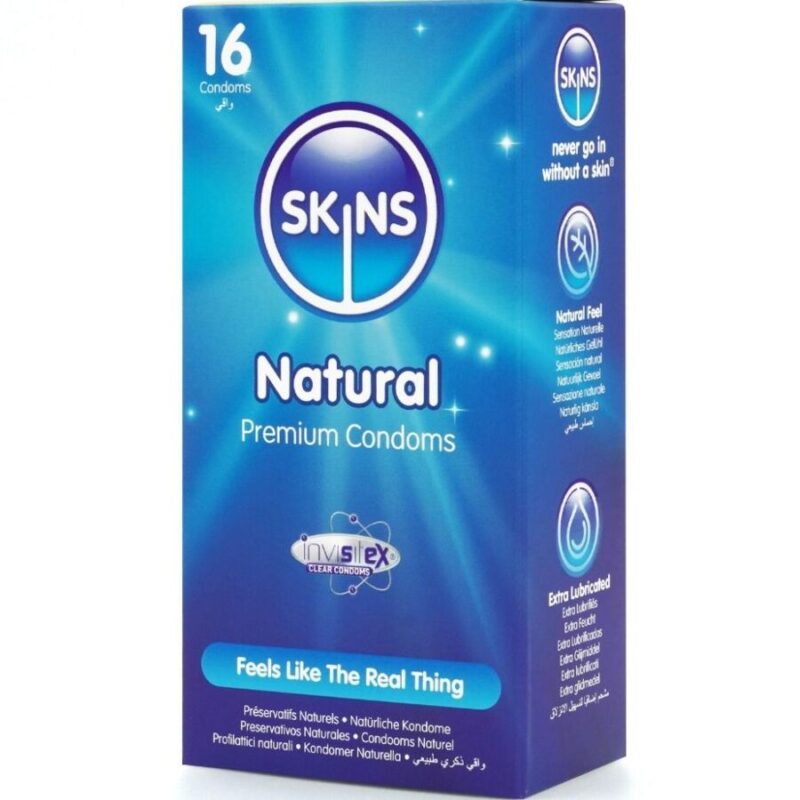 SKINS – NATURAL PREMIUM CONDOMS PACK 16 All Condom Box Sizes | SEX Shop Ireland 5